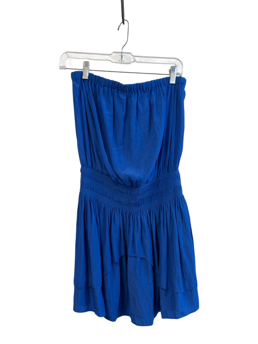 Ramy Brook Size S Navy Polyester Sleeveless Above Knee Ruffle Detail Dress Navy / S
