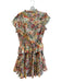 Misa Size S Multi Polyester Ruffle Detail Tie V Neck Knee Length Dress Multi / S