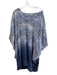 Trina Turk Size 8 White & Navy No Fabric Tag Batwing Sleeves V Neck Tunic White & Navy / 8