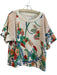 By Anthropologie Size M Creme & Multi Cotton Short Sleeve Floral Round Neck Top Creme & Multi / M