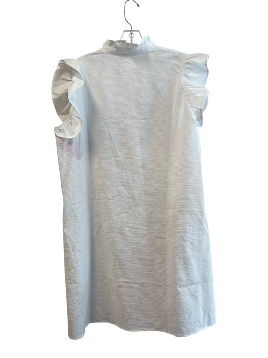 Mazik Size L White Polyester Knee Length Short Sleeve Cap Sleeve Dress White / L