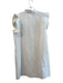 Mazik Size L White Polyester Knee Length Short Sleeve Cap Sleeve Dress White / L