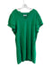 THML Size L Green Rayon & Linen Ruffle Short Sleeve Knee Length Dress Green / L