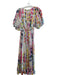 Hemant & Nandita Size XS White & Multi Viscose Maxi Short Puff Sleeve Dress White & Multi / XS