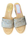 Coach Shoe Size 9 Tan & Silver Leather & Cork open toe Open Back Platform Shoes Tan & Silver / 9