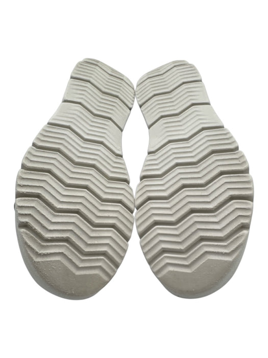 OTBT Shoe Size 8 Silver & White Leather Velcro Strap Slingback Platform Sandals Silver & White / 8