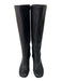 Vince Shoe Size 7 Black Leather Knee High Side Zip Stitch Detail Boots Black / 7