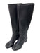 Vince Shoe Size 7 Black Leather Knee High Side Zip Stitch Detail Boots Black / 7