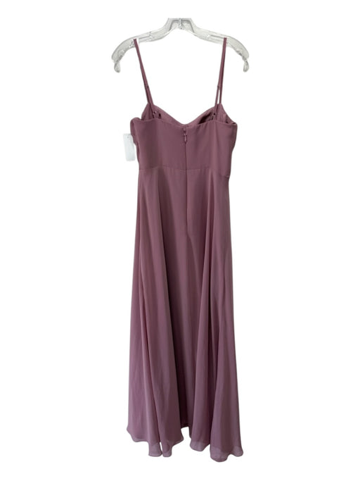 Azazie Size 4 Mauve Purple Polyester Spaghetti Strap High SLit Back Zip Gown Mauve Purple / 4