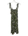 Reformation Size 6 Blue, Green, White Viscose Sleeveless Floral Midi Dress Blue, Green, White / 6