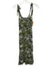 Reformation Size 6 Blue, Green, White Viscose Sleeveless Floral Midi Dress Blue, Green, White / 6
