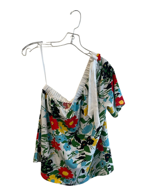 Porridge Size S Cream & Multi Polyester & Cotton Elastic neck One Shoulder Top Cream & Multi / S