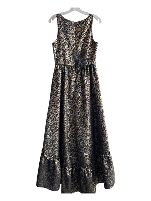 Hutch Size 4 Gold & Black Polyester Blend Open Front Sleeveless Gown Dress Gold & Black / 4