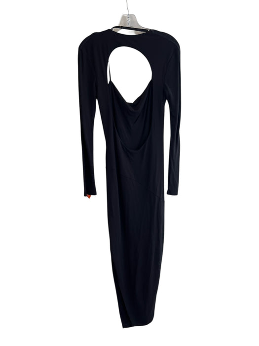Helmut Lang Size Est M Black No Fabric Tag Slit attached shawl Low Back Dress Black / Est M