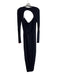 Helmut Lang Size Est M Black No Fabric Tag Slit attached shawl Low Back Dress Black / Est M