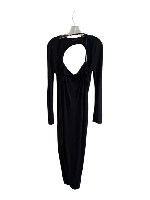 Helmut Lang Size Est M Black No Fabric Tag Slit attached shawl Low Back Dress Black / Est M