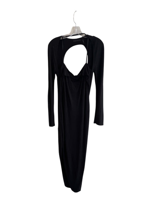 Helmut Lang Size Est M Black No Fabric Tag Slit attached shawl Low Back Dress Black / Est M