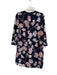 Diane Von Furstenberg Size 12 Blue & Pink Silk Long Sleeve Floral V Neck Dress Blue & Pink / 12