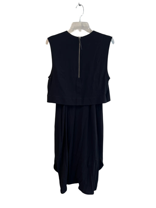 Helmut Lang Size 12 Black Rayon Sleeveless solid color Back Zip Round Neck Dress Black / 12