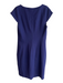 Diane Von Furstenberg Size 14 Navy Viscose Blend Jersey Cap Sleeve Sheath Dress Navy / 14