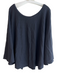 St. John Collection Black Missing Fabric Tag Knit Solid Boat Neck Poncho Poncho Black / 14
