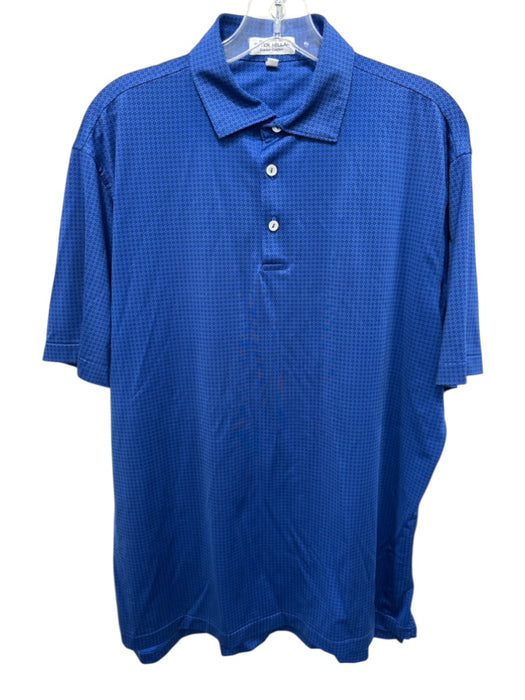 Peter Millar Size M Blue Synthetic Abstract Polo Athleisure Men's Short Sleeve Blue / M