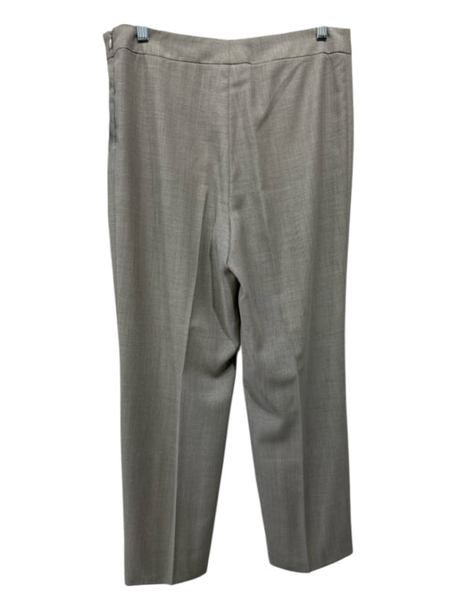 Akris Size 12 Taupe Wool pleat front Straight Leg Ankle Boot Pants Taupe / 12