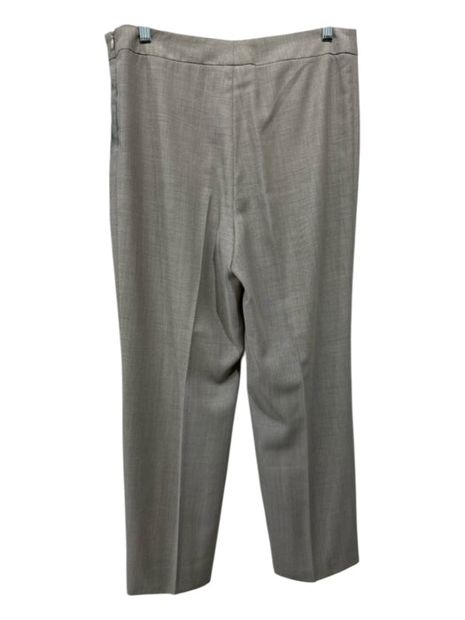 Akris Size 12 Taupe Wool pleat front Straight Leg Ankle Boot Pants Taupe / 12