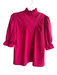 Pomander Place Size L Pink Polyester 3/4 Sleeve Ruffle Detail 3/4 Button Top Pink / L