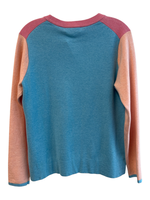 Magnolia Lane Size M Pink & blue Cotton Blend Long Sleeve Two Tone Sweater Pink & blue / M