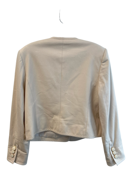 Veronica Beard Size 12 Cream Lyocell blend Long Sleeve Fabric Buttons Jacket Cream / 12
