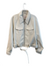Cinq a Sept Size L White Viscose Silver Hardware Belt Chest Pockets Jacket White / L