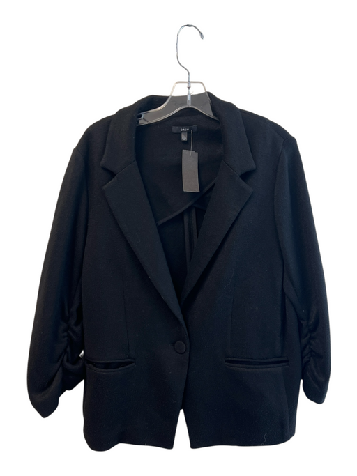 Drew Size L Black Rayon Blend Long Sleeve Single Button Lapel Sweater Black / L