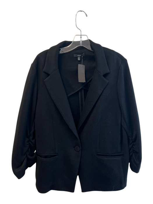Drew Size L Black Rayon Blend Long Sleeve Single Button Lapel Sweater Black / L