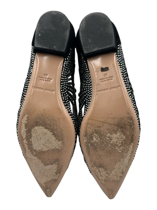 Giorgio Armani Shoe Size 39 Black Leather Upper Suede Cutout Pump Flats Black / 39