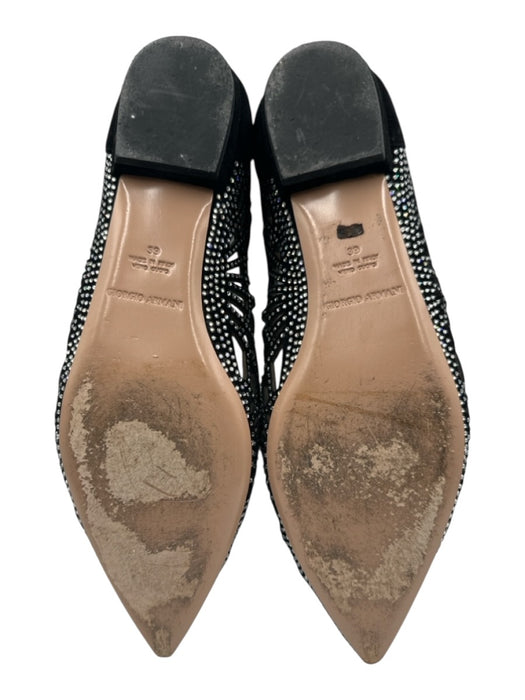 Giorgio Armani Shoe Size 39 Black Leather Upper Suede Cutout Pump Flats Black / 39