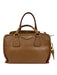 Prada Brown Calf Leather Gold Tone Hardware Internal Compartments Bag Brown