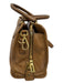 Prada Brown Calf Leather Gold Tone Hardware Internal Compartments Bag Brown