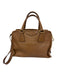 Prada Brown Calf Leather Gold Tone Hardware Internal Compartments Bag Brown