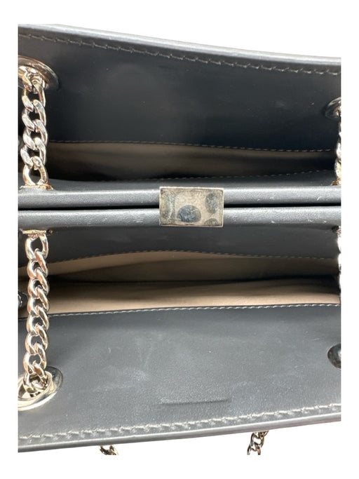 Giorgio Armani Dark Gray Calf Leather silver tone hardware Chain Strap Bag Dark Gray