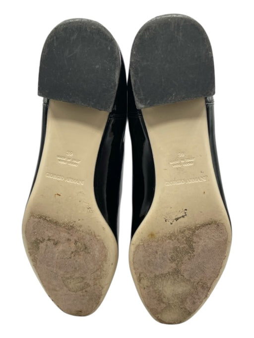 Giorgio Armani Shoe Size 39 Black Patent & Suede Back Zip Almond Toe Ankle Boots Black / 39