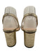 Gucci Shoe Size 39 Metallic Gold Leather Logo Buckle Block Heel Strappy Pumps Metallic Gold / 39