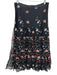 Tory Burch Size 10 Black & Multi Nylon Mesh Overlay Floral Embroidery Midi Skirt Black & Multi / 10