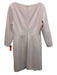 Akris Size 10 Light Pink Wool Blend 3/4 Sleeve Wide Neck Back Zip Pocketed Dress Light Pink / 10