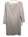Akris Size 10 Light Pink Wool Blend 3/4 Sleeve Wide Neck Back Zip Pocketed Dress Light Pink / 10
