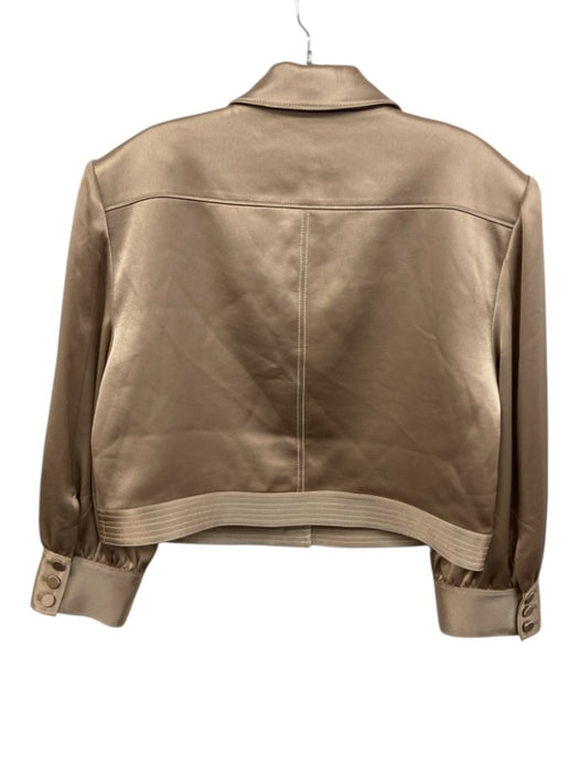 Cinq a Sept Size L Champagne Gold Triacetate & Polyester Long Sleeve Jacket Champagne Gold / L