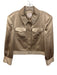 Cinq a Sept Size L Champagne Gold Triacetate & Polyester Long Sleeve Jacket Champagne Gold / L