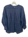 J. McLaughlin Size L Navy Cotton & Linen Long Sleeve Button Up Textured Top Navy / L