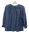 J. McLaughlin Size L Navy Cotton & Linen Long Sleeve Button Up Textured Top Navy / L