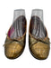 Chanel Shoe Size 39 Gold Patent Leather Quilted Logo Cap Toe Flats Gold / 39
